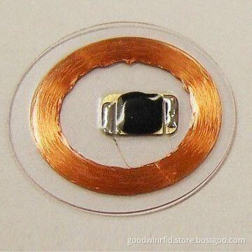 Clear tag, made of transparent PVC, can see coil antenna clearly